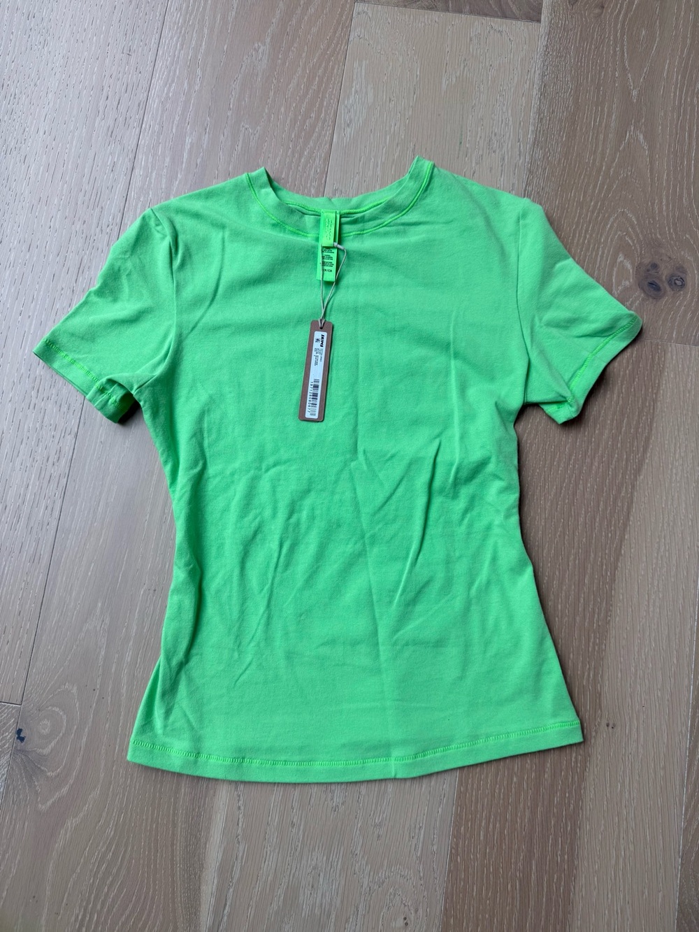 SKIMS NEW Neon Green Cotton Jersey Short Sleeve Tee